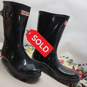 SOLD....Hunter Black Rain Boots
